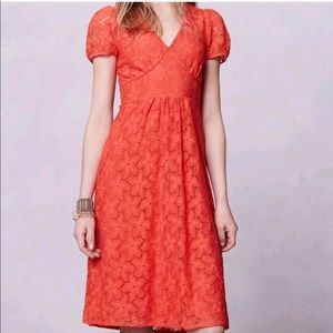 Anthropologie orange Liefnotes Dress